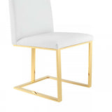 White Gold Contemporary Dining Chair - Homeroots - Flyclothing LLC