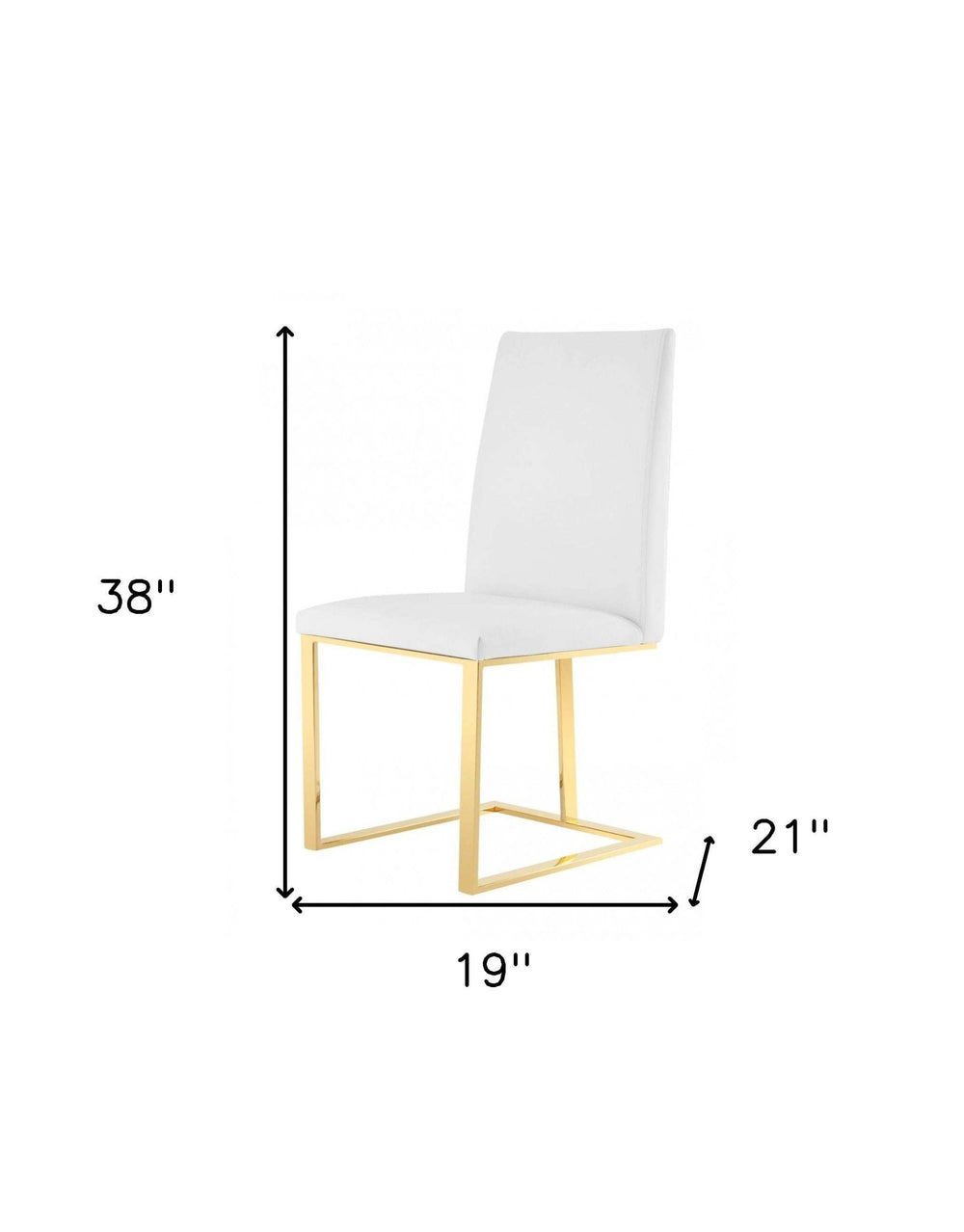 White Gold Contemporary Dining Chair - Homeroots - Flyclothing LLC