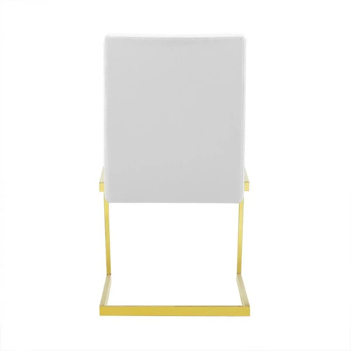 Set of Two White Gold Modern Dining Chairs - Homeroots - Flyclothing LLC
