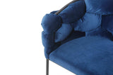 Blue Geo Velvet and Black Velvet Dining Chair - Homeroots - Flyclothing LLC