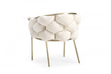 White Geo Velvet and Brushed Brass Velvet Dining Chair - Homeroots - Flyclothing LLC