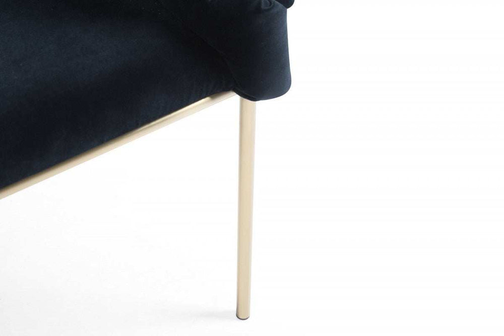 Black Geo Velvet and Brushed Brass Velvet Dining Chair - Homeroots - Flyclothing LLC