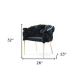 Black Geo Velvet and Brushed Brass Velvet Dining Chair - Homeroots - Flyclothing LLC
