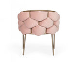 Pink Geo Velvet and Brushed Brass Velvet Dining Chair - Homeroots - Flyclothing LLC