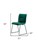 Set of Two Emerald Green Velvet Dining Chairs - Homeroots - Flyclothing LLC