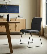 Set of Two Dark Gray Velvet Dining Chairs - Homeroots - Flyclothing LLC