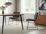 Set of Two Dark Gray Velvet Dining Chairs - Homeroots - Flyclothing LLC
