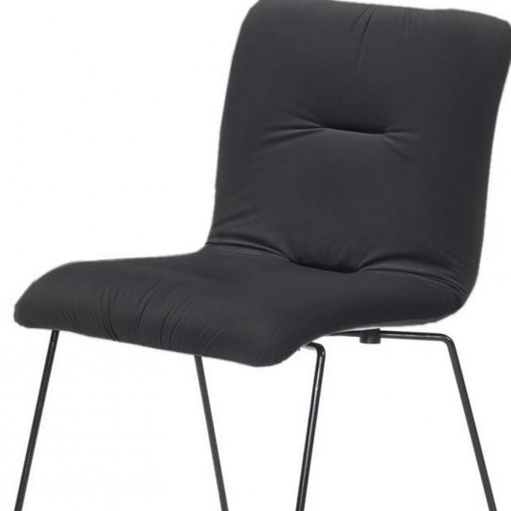 Set of Two Dark Gray Velvet Dining Chairs - Homeroots - Flyclothing LLC