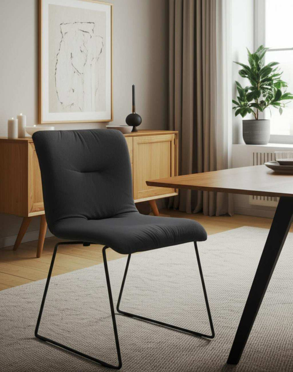 Set of Two Dark Gray Velvet Dining Chairs - Homeroots - Flyclothing LLC