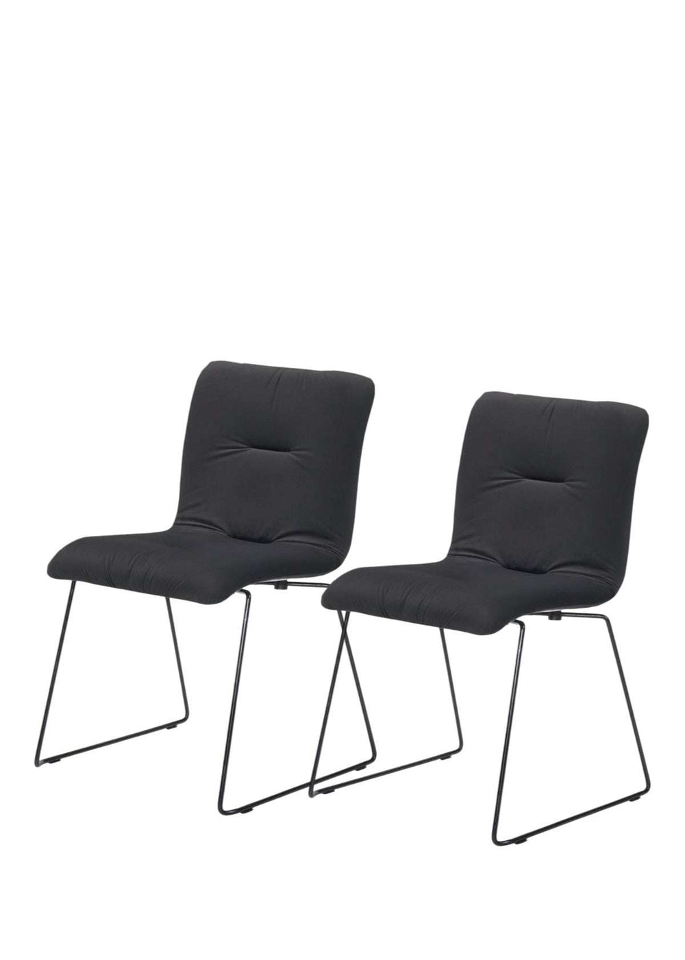 Set of Two Dark Gray Velvet Dining Chairs - Homeroots - Flyclothing LLC