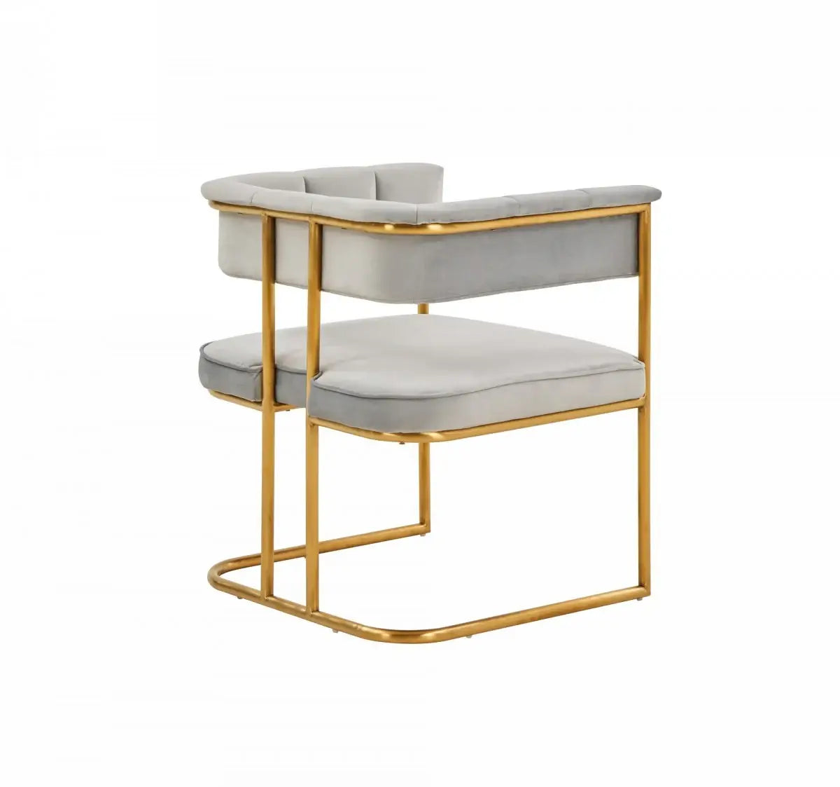 Gray And Gold Upholstered Fabric Dining Arm Chair - Homeroots - Flyclothing LLC