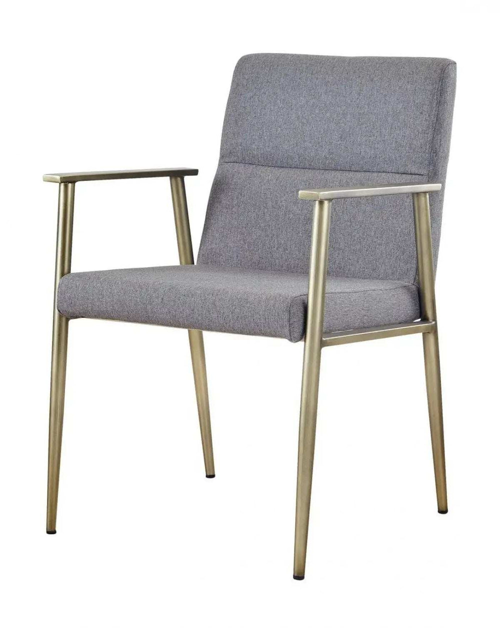 Gray Antique Brass Contemporary Dining Chair - Homeroots - Flyclothing LLC