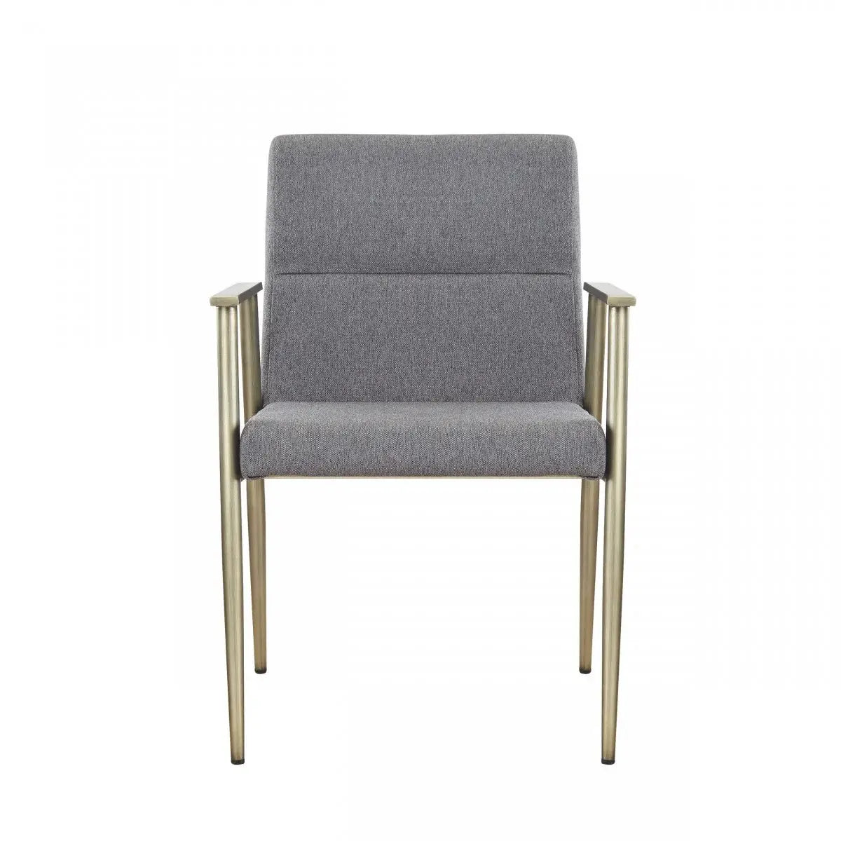 Gray Antique Brass Contemporary Dining Chair - Homeroots - Flyclothing LLC