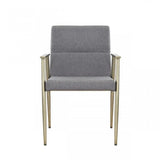 Gray Antique Brass Contemporary Dining Chair - Homeroots - Flyclothing LLC