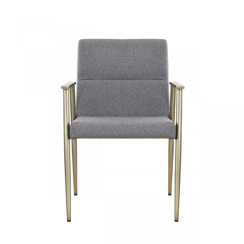 Gray Antique Brass Contemporary Dining Chair - Homeroots