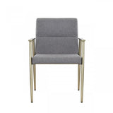 Gray Antique Brass Contemporary Dining Chair - Homeroots