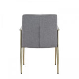 Gray Antique Brass Contemporary Dining Chair - Homeroots - Flyclothing LLC