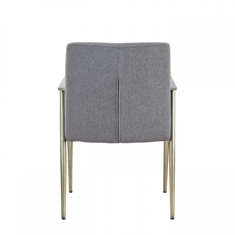 Gray Antique Brass Contemporary Dining Chair - Homeroots - Flyclothing LLC