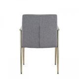 Gray Antique Brass Contemporary Dining Chair - Homeroots