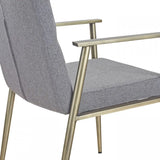 Gray Antique Brass Contemporary Dining Chair - Homeroots