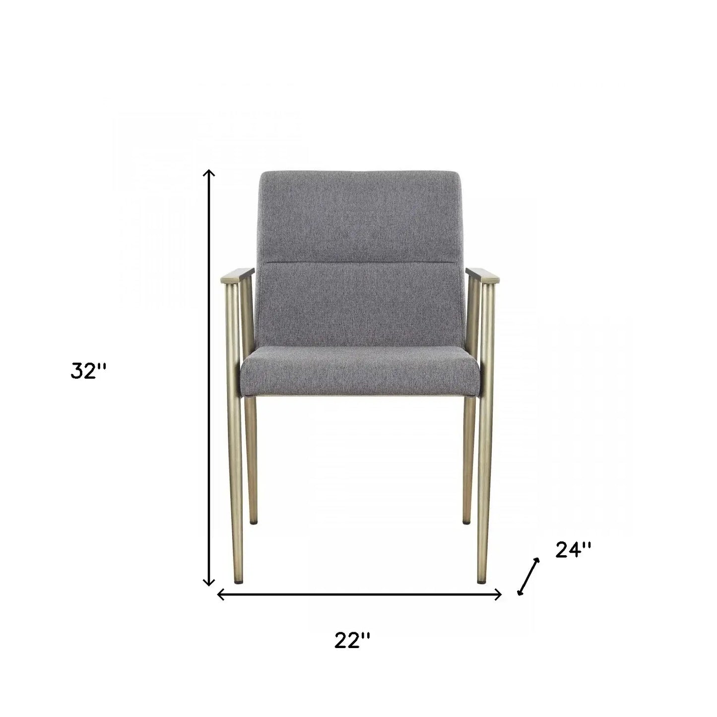 Gray Antique Brass Contemporary Dining Chair - Homeroots - Flyclothing LLC