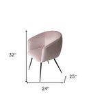 Pink Velvet Modern Dining Chair - Homeroots - Flyclothing LLC