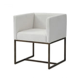 White Antique Velvet Brass Dining Chair - Homeroots - Flyclothing LLC