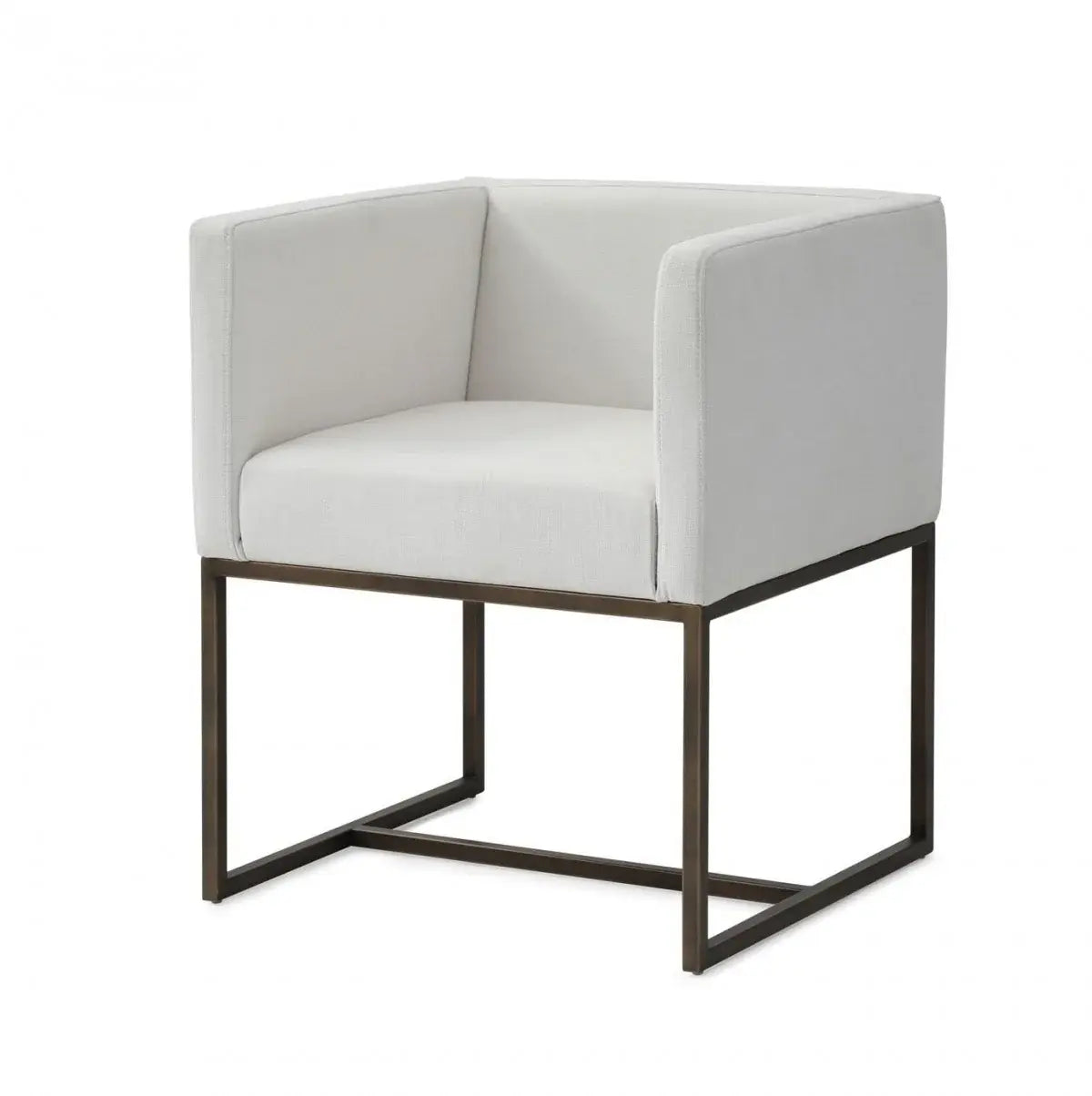 White Antique Velvet Brass Dining Chair - Homeroots - Flyclothing LLC