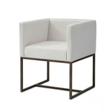 White Antique Velvet Brass Dining Chair - Homeroots - Flyclothing LLC