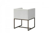 White Antique Velvet Brass Dining Chair - Homeroots - Flyclothing LLC