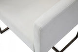 White Antique Velvet Brass Dining Chair - Homeroots - Flyclothing LLC