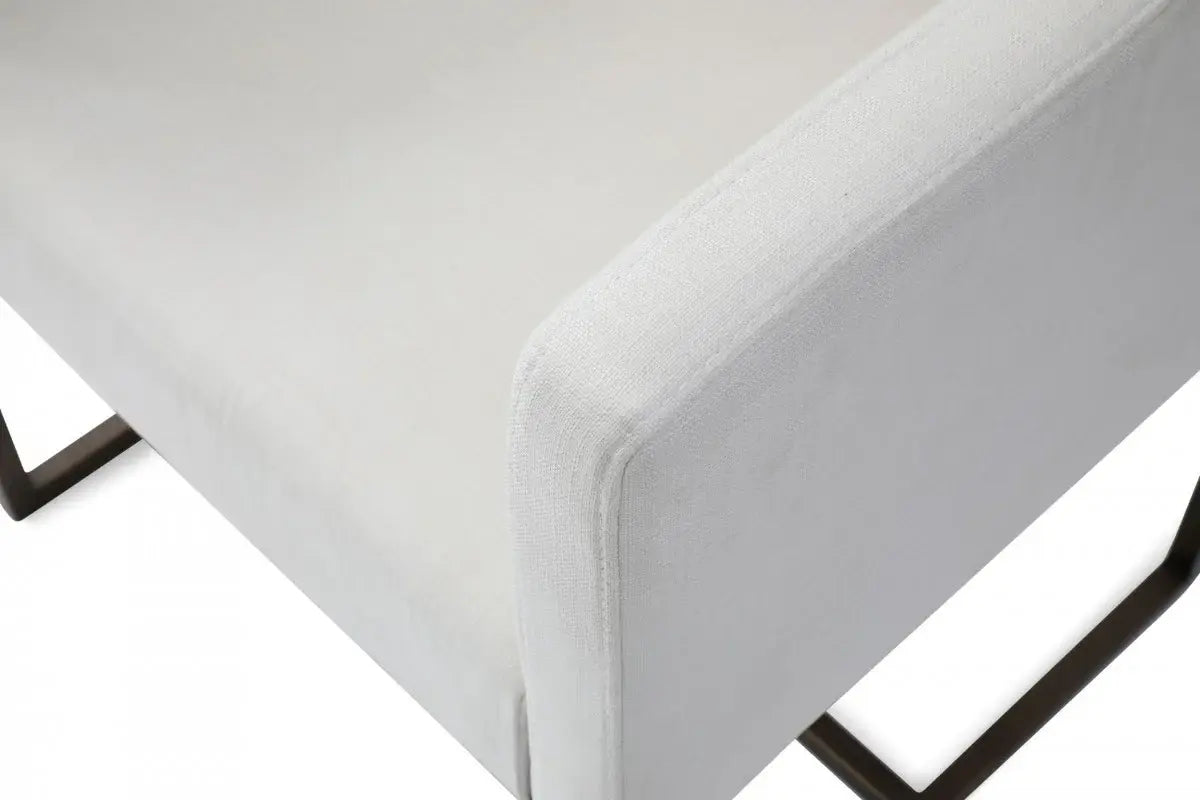 White Antique Velvet Brass Dining Chair - Homeroots - Flyclothing LLC
