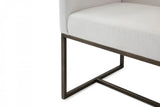 White Antique Velvet Brass Dining Chair - Homeroots - Flyclothing LLC