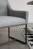 Gray Velvet Antique Brass Dining Chair - Homeroots