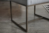Gray Velvet Antique Brass Dining Chair - Homeroots - Flyclothing LLC