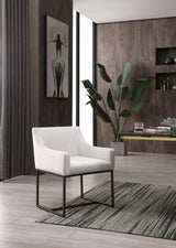 Beige Velvet Antique Brass Dining Chair - Homeroots - Flyclothing LLC