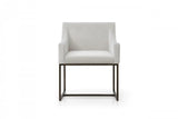 Beige Velvet Antique Brass Dining Chair - Homeroots - Flyclothing LLC