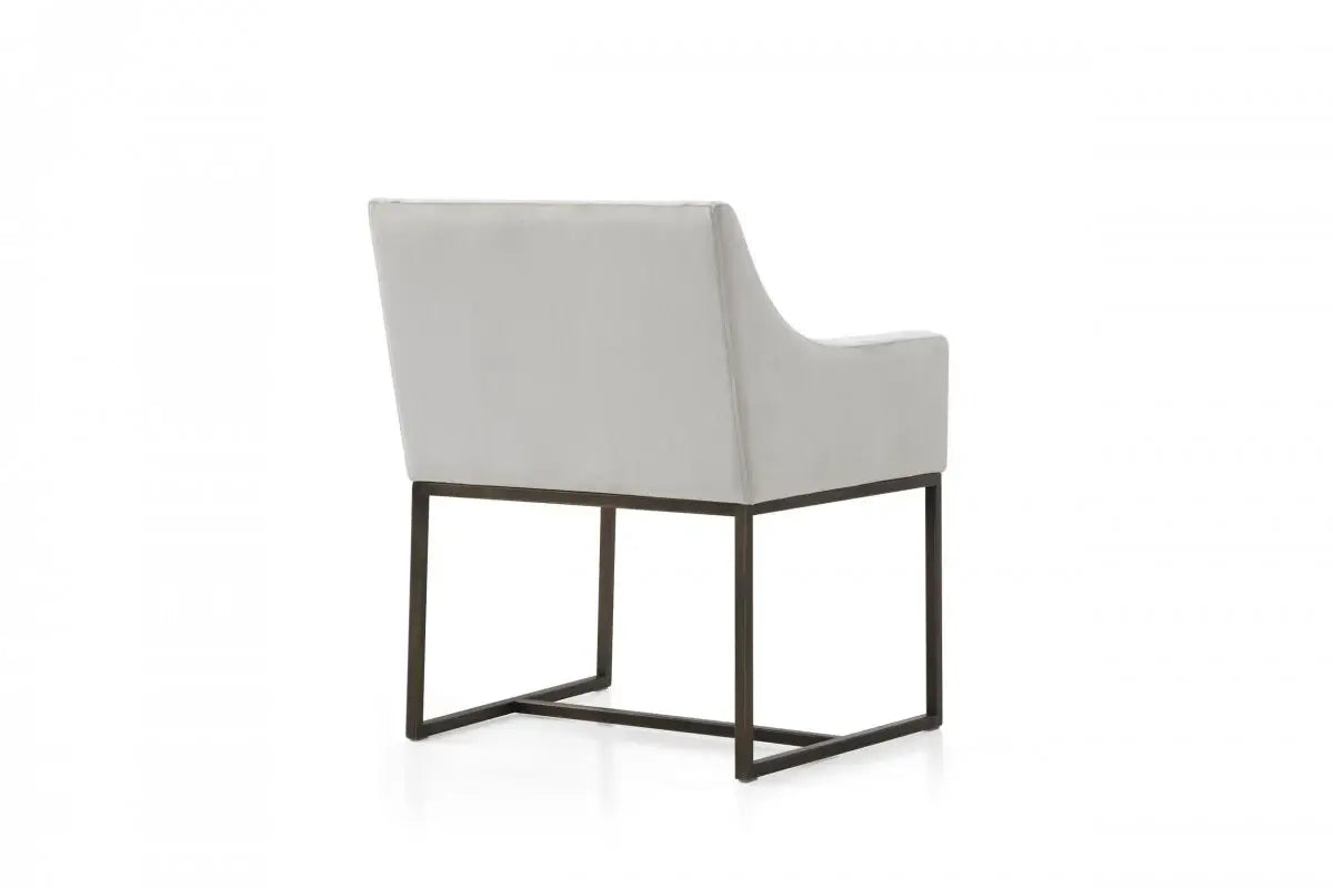Beige Velvet Antique Brass Dining Chair - Homeroots - Flyclothing LLC