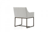 Beige Velvet Antique Brass Dining Chair - Homeroots