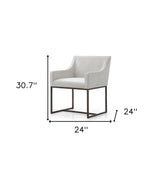 Beige Velvet Antique Brass Dining Chair - Homeroots - Flyclothing LLC