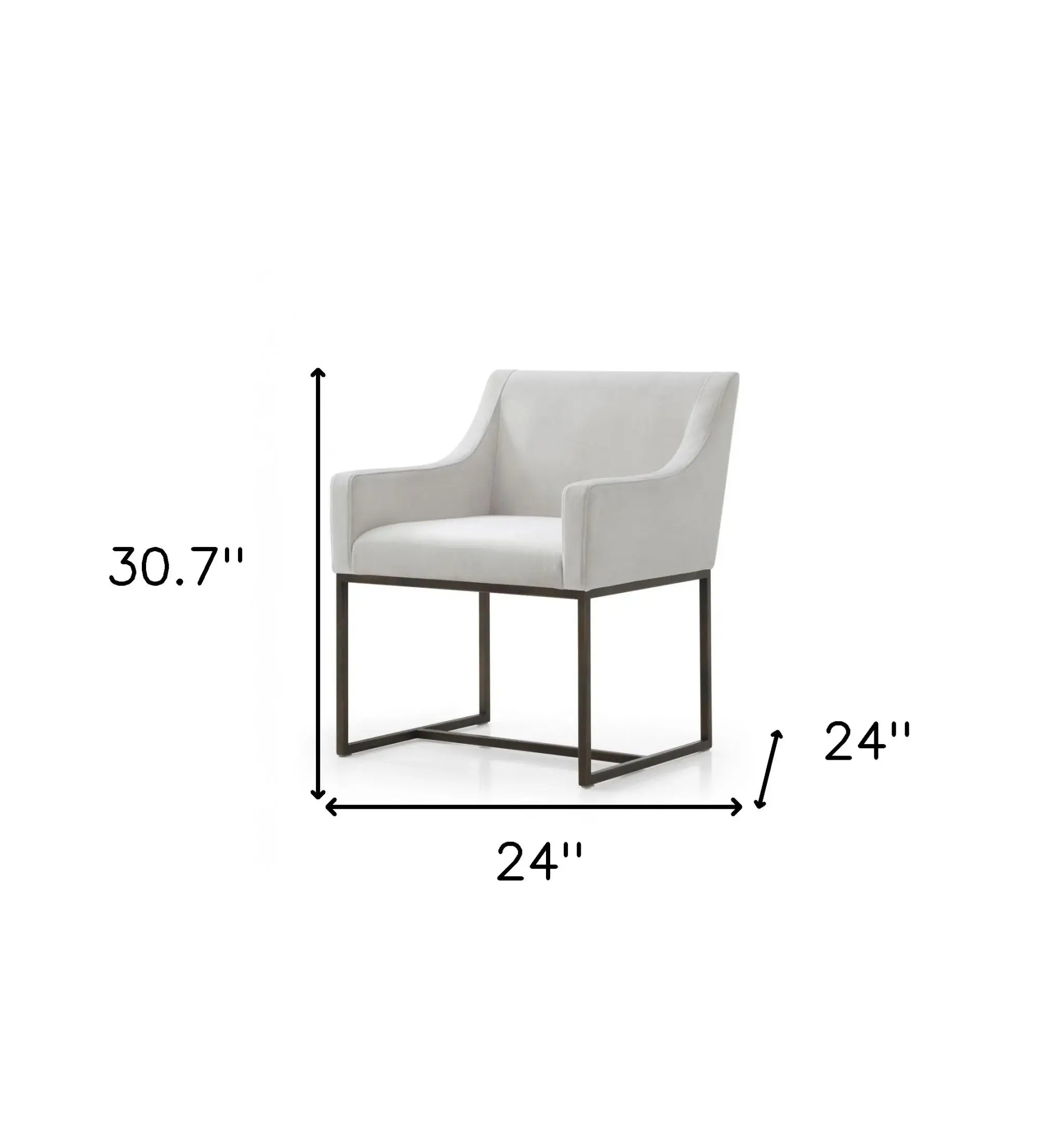 Beige Velvet Antique Brass Dining Chair - Homeroots - Flyclothing LLC