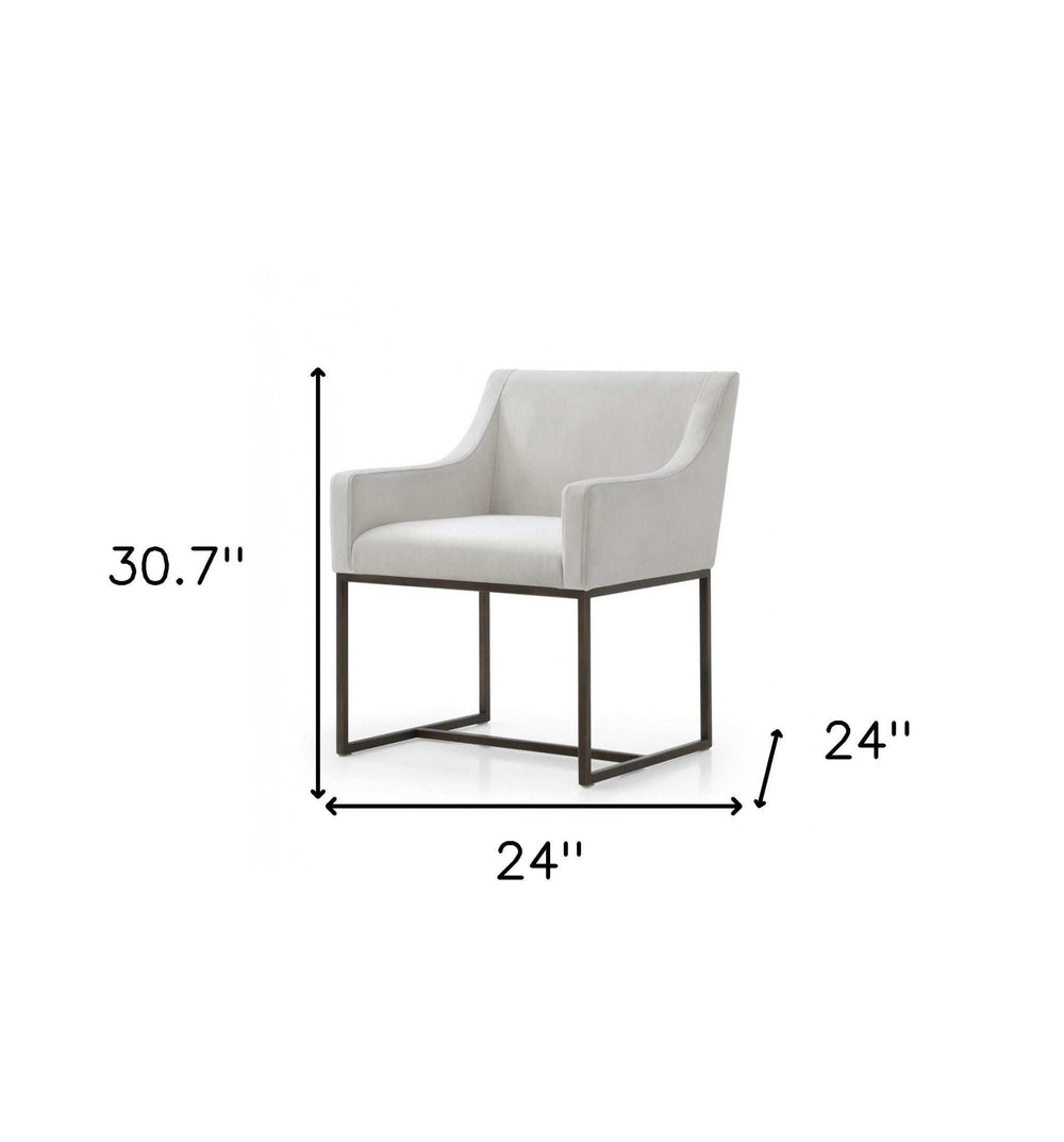 Beige Velvet Antique Brass Dining Chair - Homeroots - Flyclothing LLC