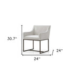 Beige Velvet Antique Brass Dining Chair - Homeroots - Flyclothing LLC