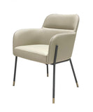 Pale Gray Faux Leather Modern Dining or Side Chair - Homeroots