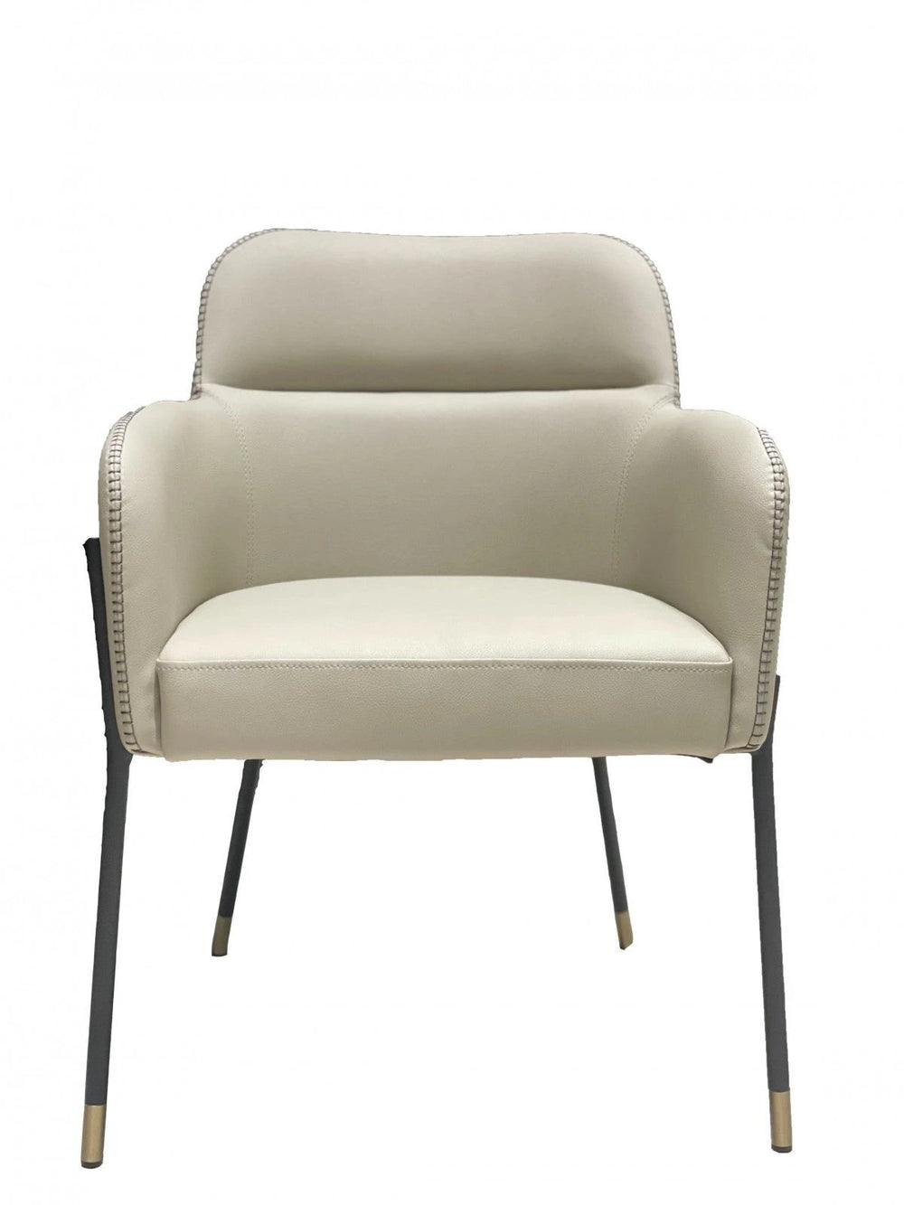 Pale Gray Faux Leather Modern Dining or Side Chair - Homeroots