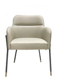 Pale Gray Faux Leather Modern Dining or Side Chair - Homeroots