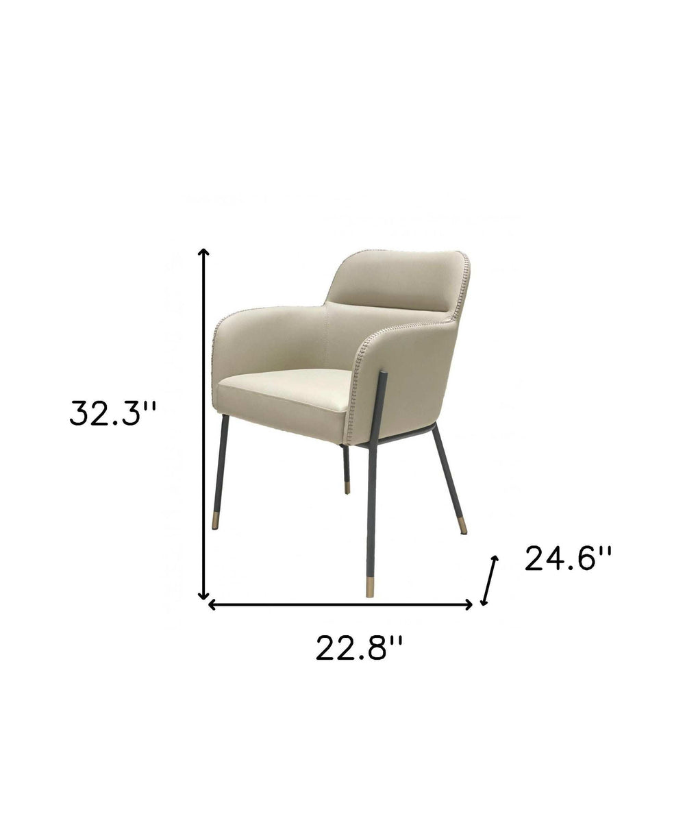 Pale Gray Faux Leather Modern Dining or Side Chair - Homeroots - Flyclothing LLC
