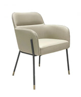 Pale Gray Faux Leather Modern Dining or Side Chair - Homeroots - Flyclothing LLC