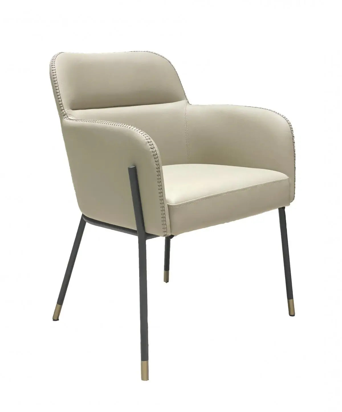 Pale Gray Faux Leather Modern Dining or Side Chair - Homeroots - Flyclothing LLC