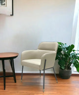 Pale Gray Faux Leather Modern Dining or Side Chair - Homeroots - Flyclothing LLC